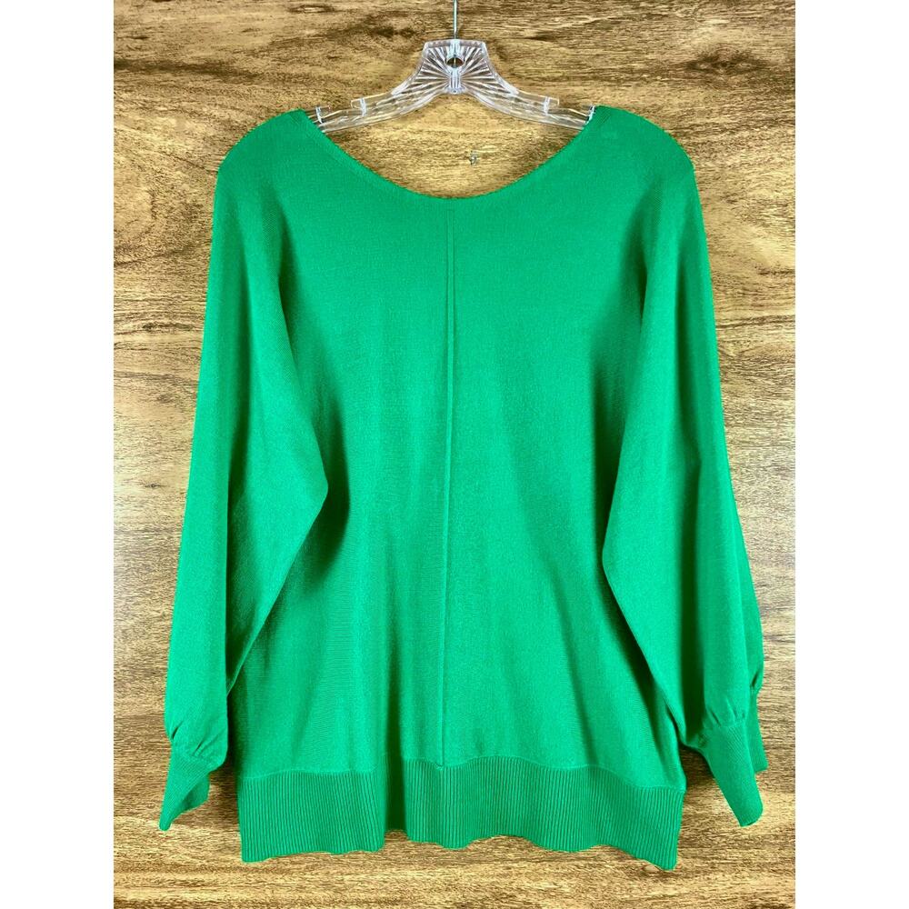 Max Studio Green Knit Sweater Womens Medium Long Sleeve